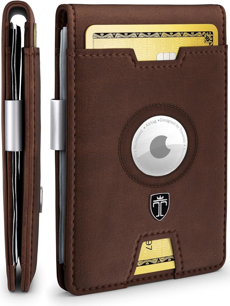 TRAVANDO AirTag* Wallet Mens Wallet with Money Clip Air Tag Wallet Card Holder RFID Blocking Bifold Gifts for Men - Image 1
